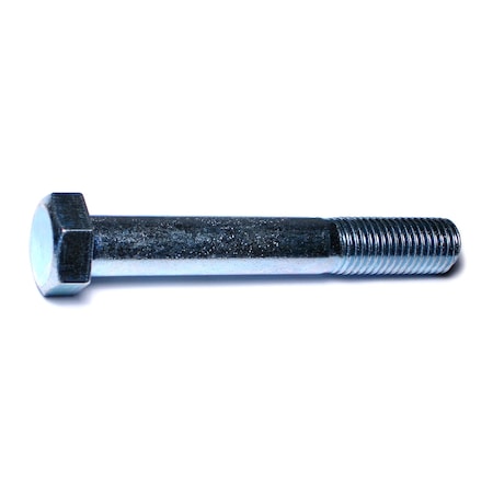 Midwest Fastener Grade 2, 7/8"-9 Hex Head Cap Screw, Zinc Plated Steel, 6 in L, 5 PK 53361